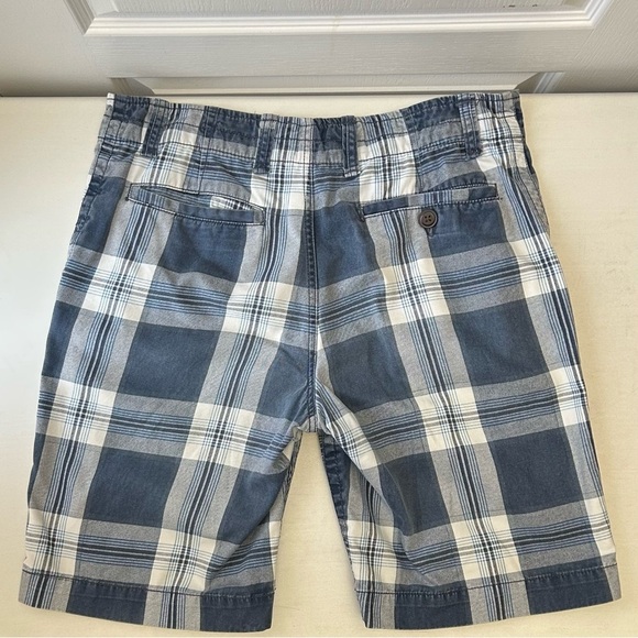 Cherokee Men's Flat Front Cotton Chino Shorts Blue Plaid Size 34 - Picture 12 of 13